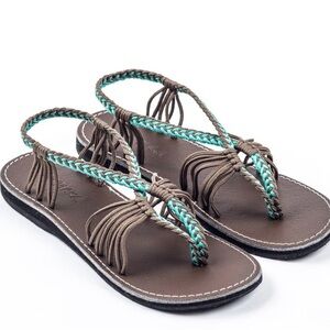 Seashell Chic Women's Sandals with Braided Straps